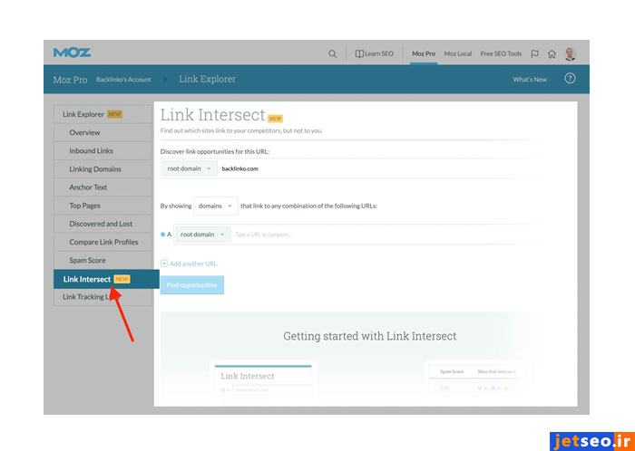 نمایش سایتهایی که به رقبای شما لینک داده اند در سایت moz