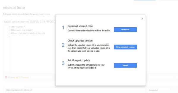 تست robots.txt در وبمستر