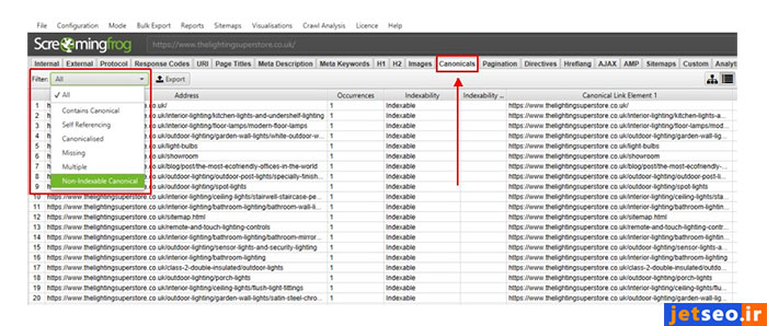 پیدا کردن تگهای کنونیکال با اسکریمینگ فراگ