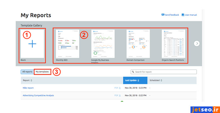 استفاده از تمپلیت برای گزارشگیری در سمراش